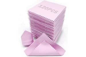 XIAOXINGYUN 120PCS Jewelry Cleaning Cloth Jewelry Polishing Cloths Individually Wrapped Silver Cleaning Cloth for Jewelry Sterling Silver, Gold, Platinum, Coins (3.15" x 3.15") (Light Purple)