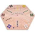 AmishToyBox.com Wahoo Marble Game Board Set - 20" Wide - Solid Maple Wood - Double-Sided - with Large 18mm Marbles and Dice Included