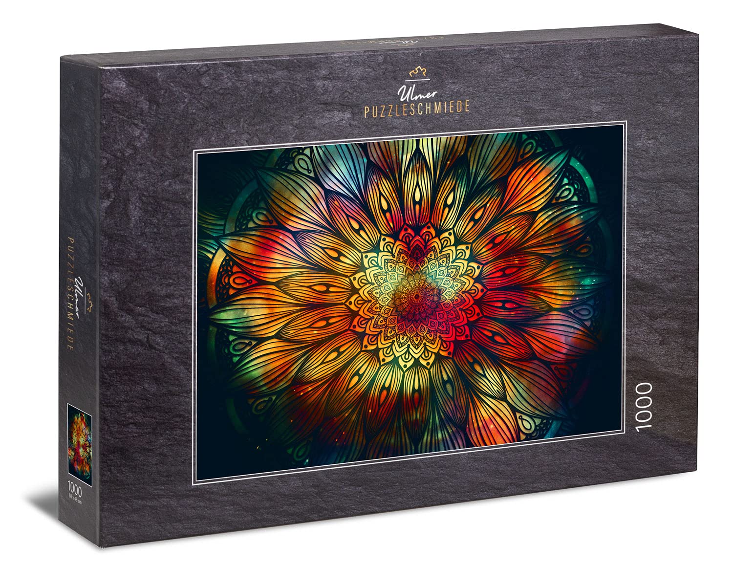 Ulmer Puzzleschmiede - Mandala Jigsaw Puzzle - Classic 1000 Piece Puzzle - Geometric Figure with Effective Colours