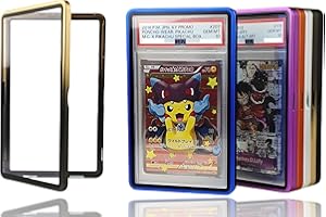RedCap Magnetic Aluminum PSA Graded Card Holder 35PT Premium PSA Slab Protector Display Case with UV Resistant Glass Fits Standard PSA Graded Sports Trading Cards - Obsidian Gold