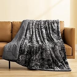 joybest Faux Fur Throw Blanket for Couch, Tie-Dye