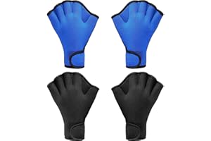 2 Pairs Swimming Gloves, Aquatic Swim Training Gloves, Webbed Fitness Water Resistance Training Gloves, Webbed Fitness Water 