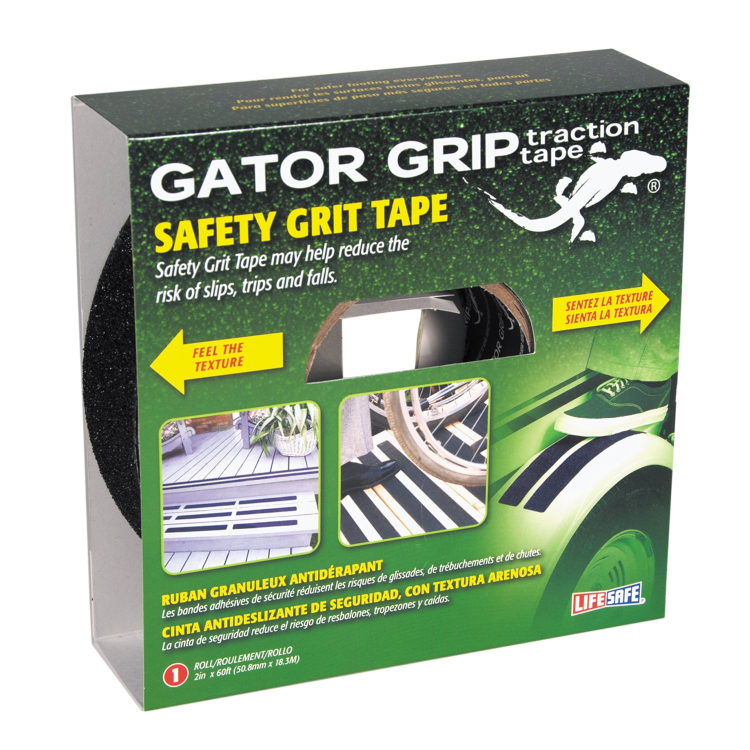 Caulfield K22551 Anti-Slip Safety Grit Tape, 2" x 60', Black