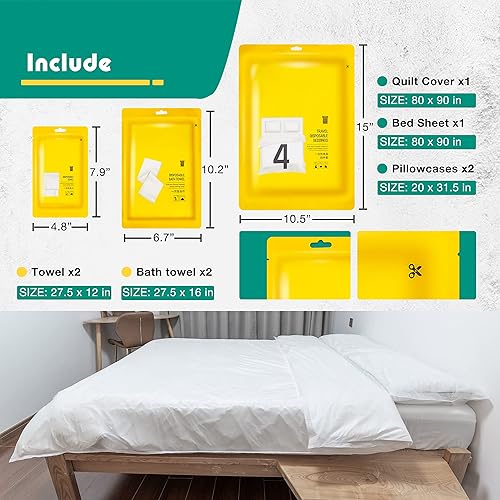 CLOVERCAT PCS Disposable Bed Sheets Travel Sheets for Hotel
