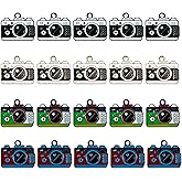 Framendino, 20 Pack Enamel Camera Shape Charms Vintage Metal Pendants for DIY Necklace Bracelet Keychains Jewelry Making Supplies (4 Colors)