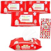 Cocomelon Baby Wipes Bulk Set - Bundle with 216 Fragrance Free Gentle Wipes for Head to Toe Cleansing Plus Stickers | Cocomelon Travel Set for Babies, Kids