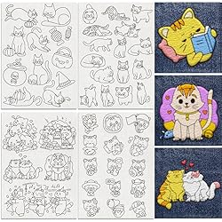 DOODLREAM 48Pcs Cat Playing Halloween Embroidery