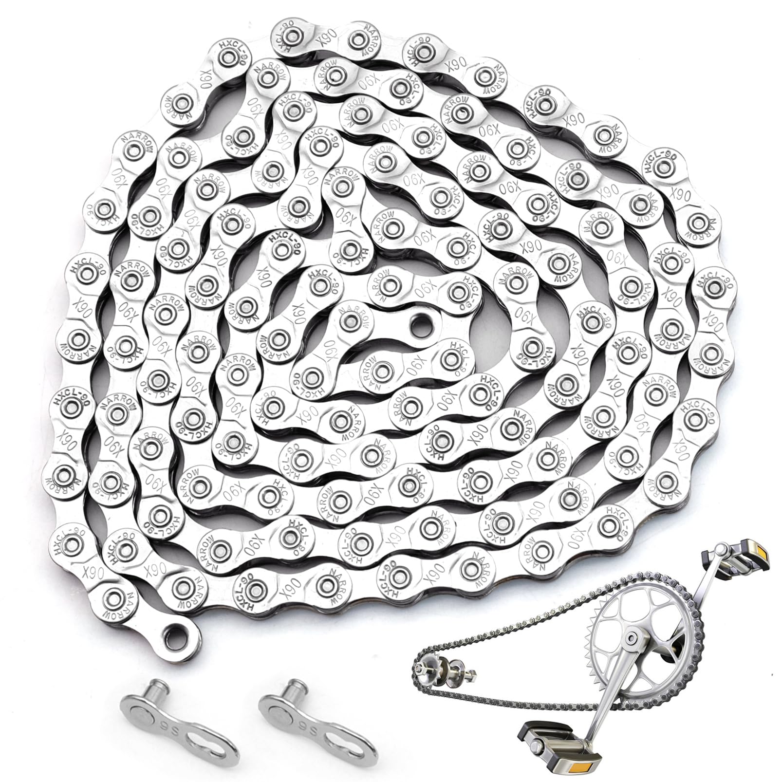 9 Speed Bicycle Chain, 116 Links Cycling Chain for MountainBikes RacingBikes and RoadBikes