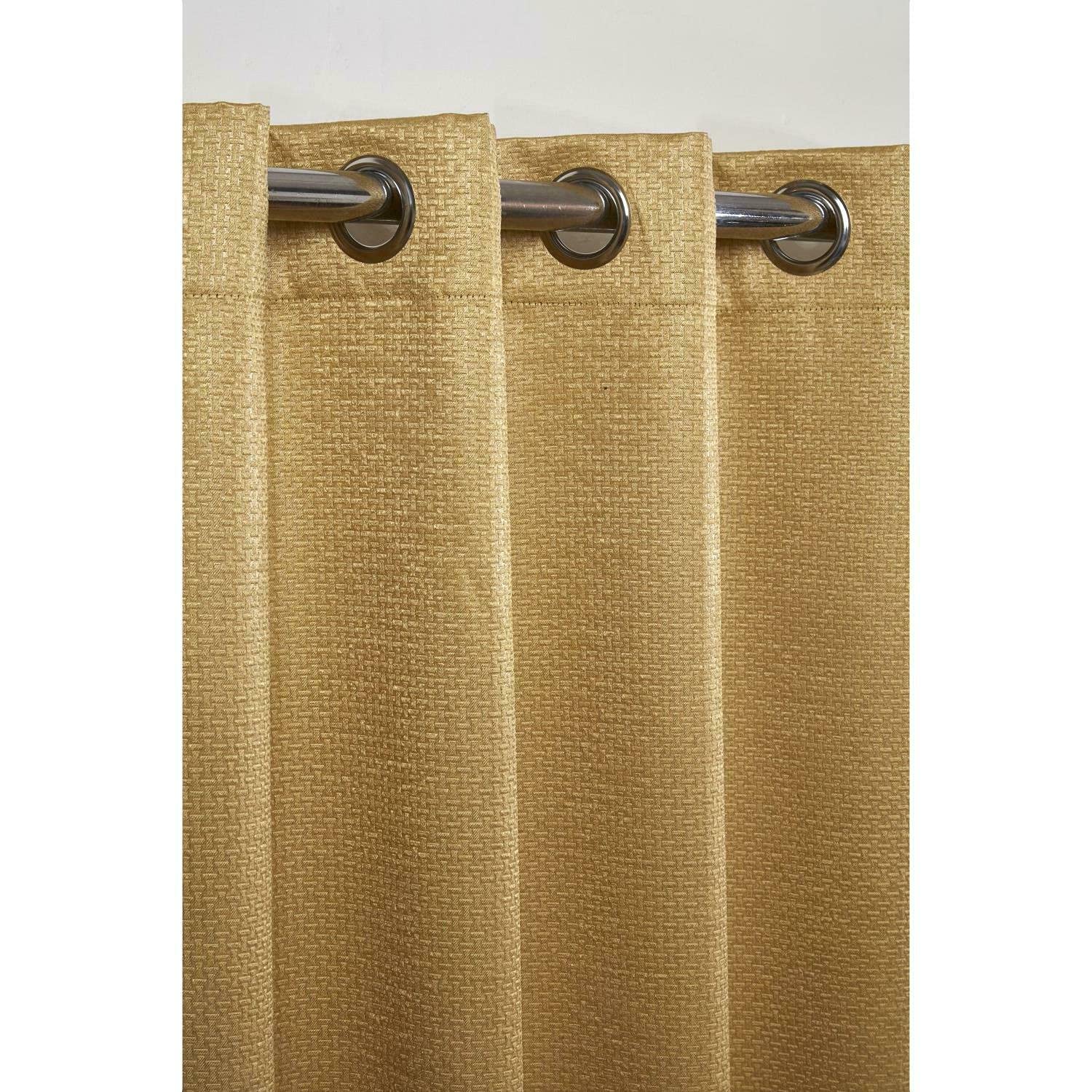 Emma Barclay – 3D Embossed Blackout Curtains for Bedroom Living Room Thermal Insulated Woven Eyelet Blackout Curtains With Reflective Reverse Weave Ambiance Collection (66” x 72” Inch)(Ochre)
