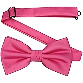 BEWDIO Adjustable Bow Ties for Men, Classic Solid Color Pre-Tied Bowties for Mens Wedding Party