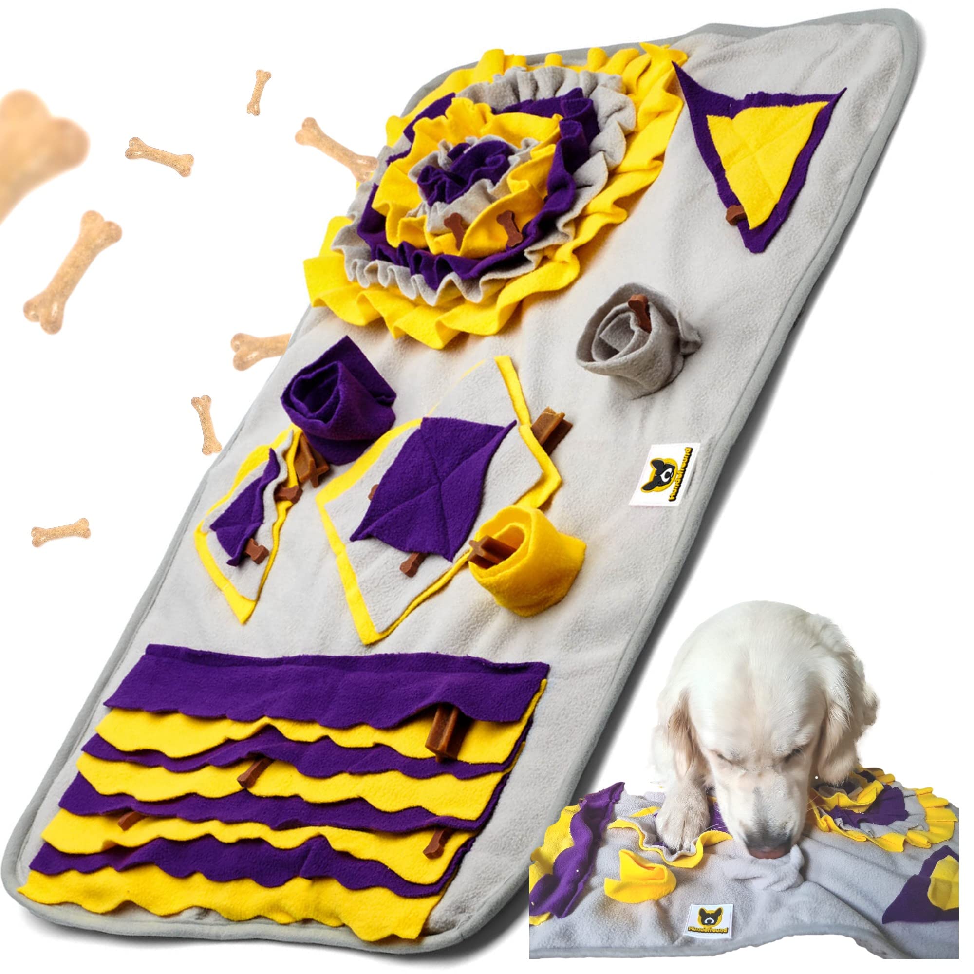 Hundefreund Sniffing rug for dogs, 70 x 50 cm, sniffing mat promotes intelligence, sense of smell, intelligence toy, sniffing blanket for busy sniffing lawn to hide treats