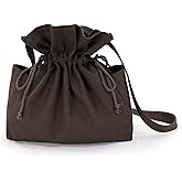 PROCOS Medieval Drawstring Bag Canvas Shoulder Bag Waist Pouch Costume Accessories Coins Purse with Side Pakets
