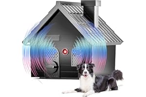 GRAN PLUS Anti Barking Device, 2-in-1 Ultrasonic Dog Bark Deterrent Device & Training Tools, Safe Sonic Barking Dog Deterrent, 50Ft Waterproof Dog Barking Silencer Bark Box for Indoor Outdoor