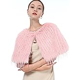 Faux Fur Shoulder Shawl Wrap Viking Cape for Women Bridal Wedding Shrug Party Winter Capelet