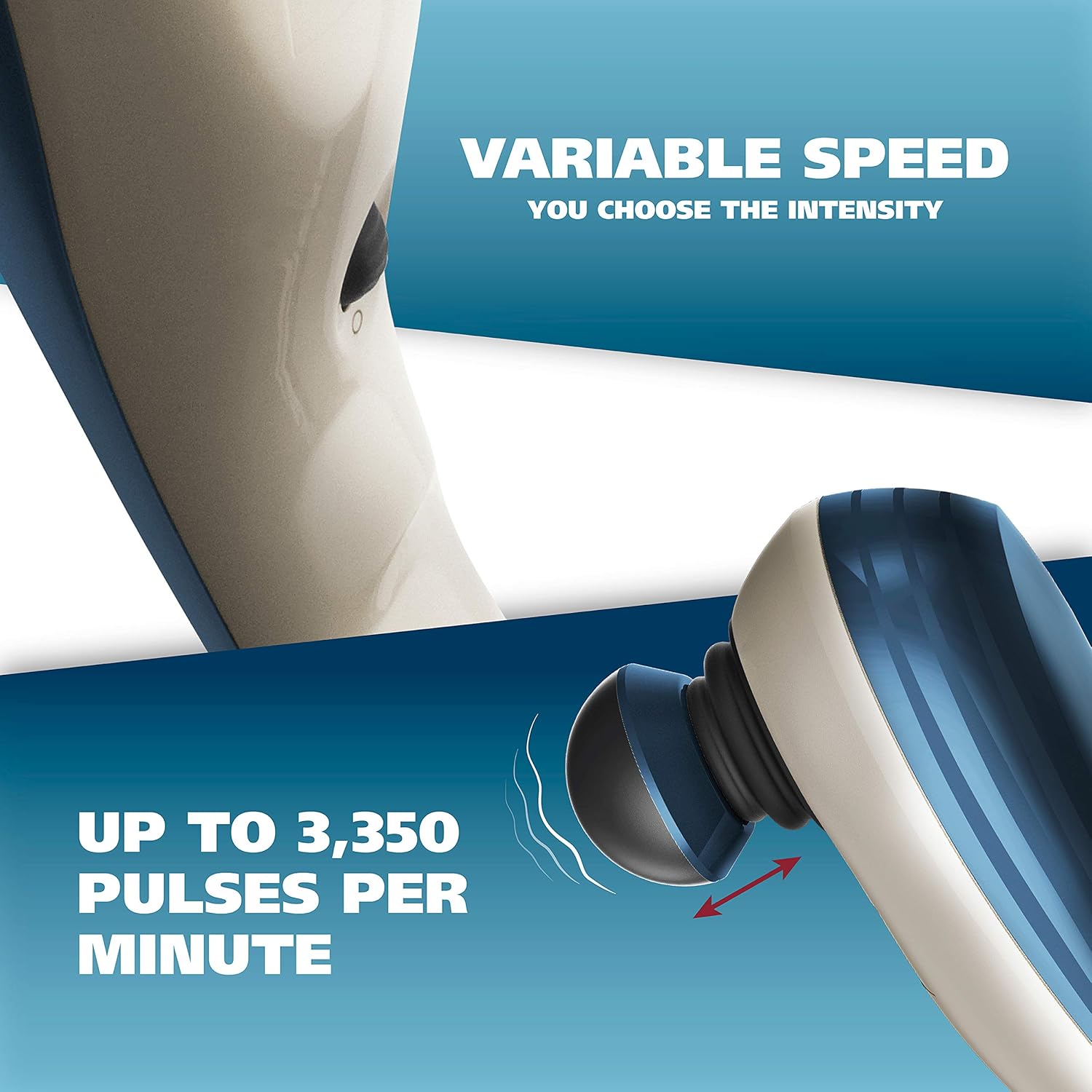 Wahl Deep Tissue Percussion Massager - Handheld Therapy with Variable Intensity to Relieve Pain in the Back, Neck, Shoulders, Muscles & Legs for Arthritis, Sports, Plantar Fasciitis & Tendinitis: Health & Personal Care
