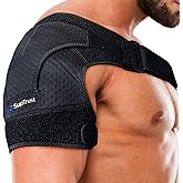 Suptrust Shoulder Brace for Men &amp; Women: Adjustable Shoulder Wrap for Pain Relief, AC Joint, Torn Rotator Cuff, Injuries &amp; Tendonitis - One Size Regular