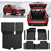 SSESS Custom Fit Floor Mats & Cargo Liner with Seat Back Covers for 2020-2026 Ford Escape (Not for Hybrid), TPE All-Weather Full Set Car Liners Accessories with Door Sill Guards, Black