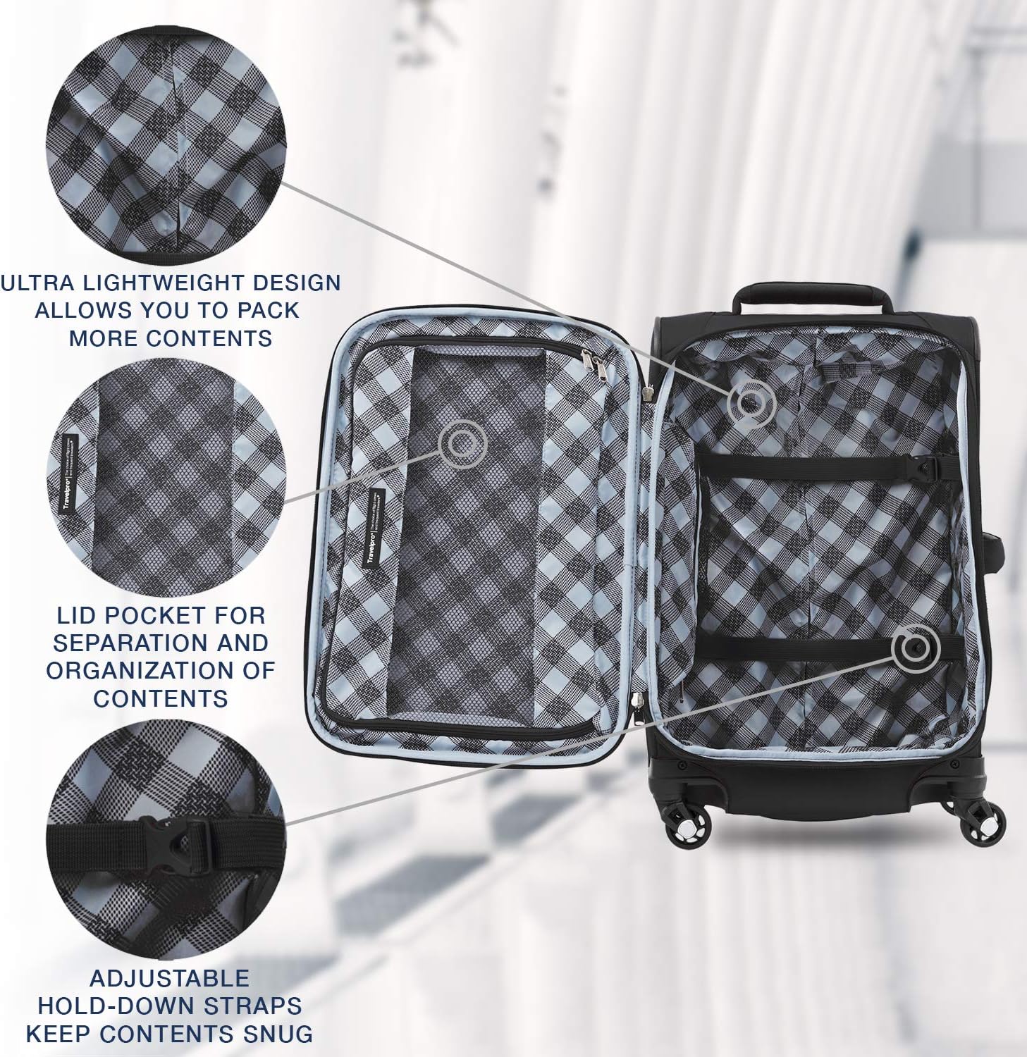  | Travelpro Maxlite 5-Softside Expandable Spinner Wheel Luggage, Black, Carry-On 21-Inch | Carry-Ons