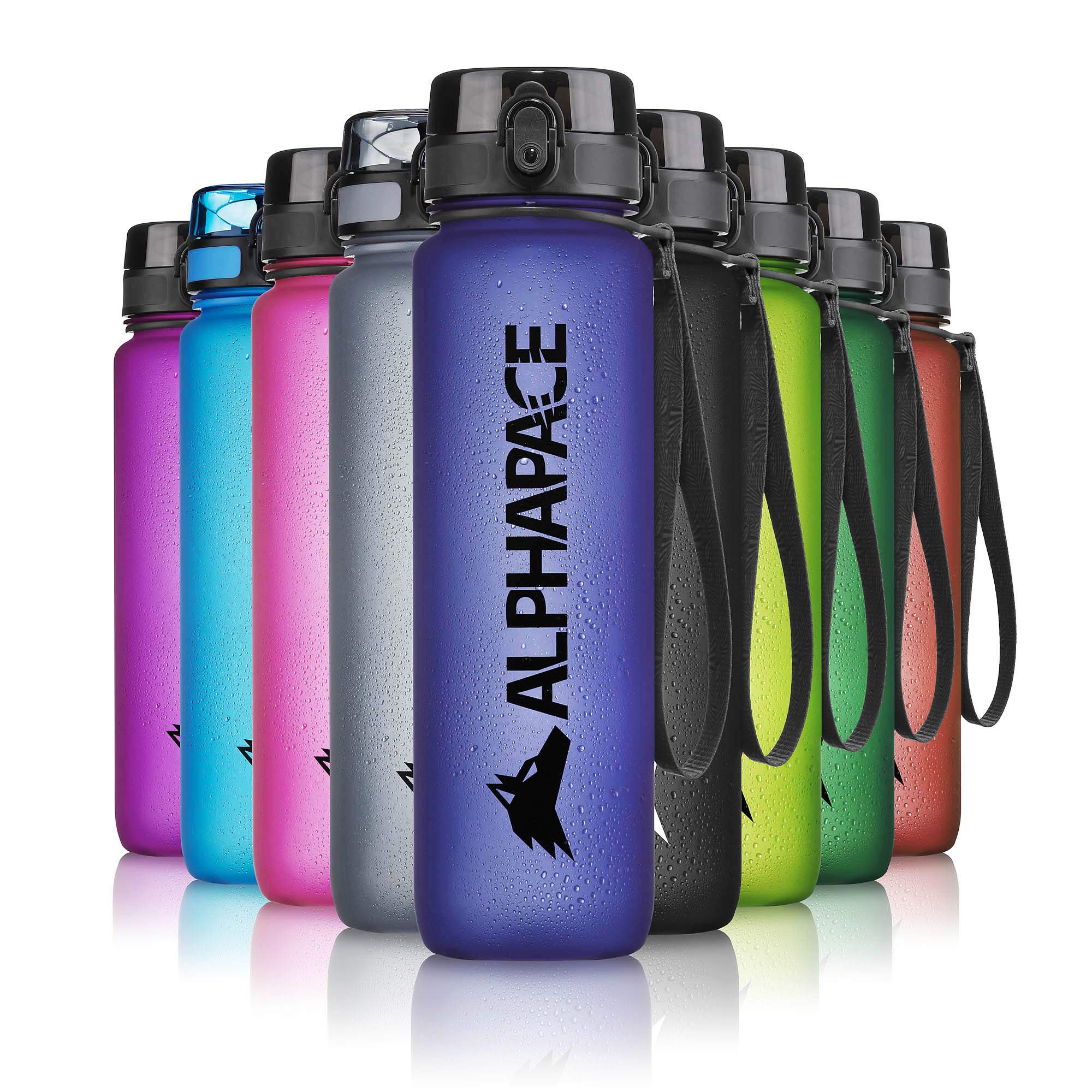 ALPHAPACE Water Bottle, Leak Proof 350ml Drinks Bottle, BPA Bottle for Sports, Cycling & Outdoor Activities, Sports Bottle with Fruit Infuser, Dark Blue — image 1
