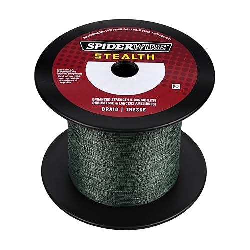 SpiderWire Stealth® Superline, Moss Green, 6lb | 2.7kg, 3000yd | 2743m Braided Fishing Line, Suitable for Freshwater and Saltwater Environments
