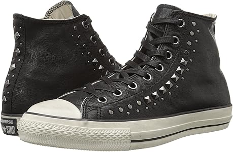 black leather studded converse