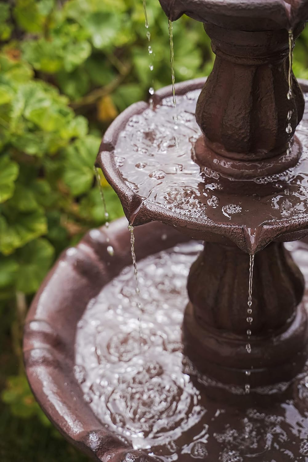 XBrand FT973615 3-Tier Freestanding Waterfall Fountain Outdoor Garden, Yard, Lawn, Porch Décor, 52 Inch Tall, Brown : Garden & Outdoor