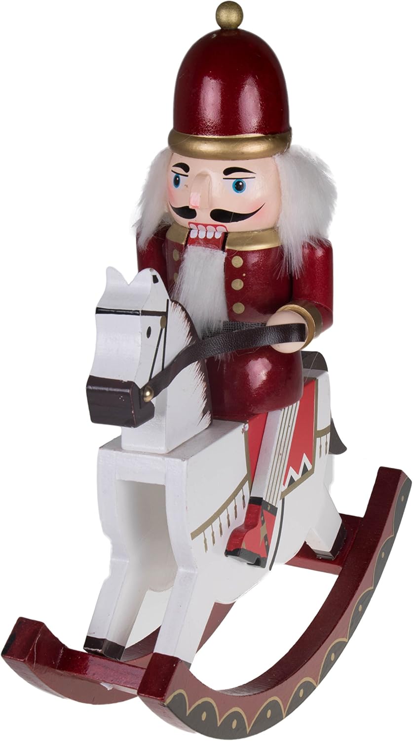 Clever Creations Maroon Rocking Horse 12 Inch Traditional