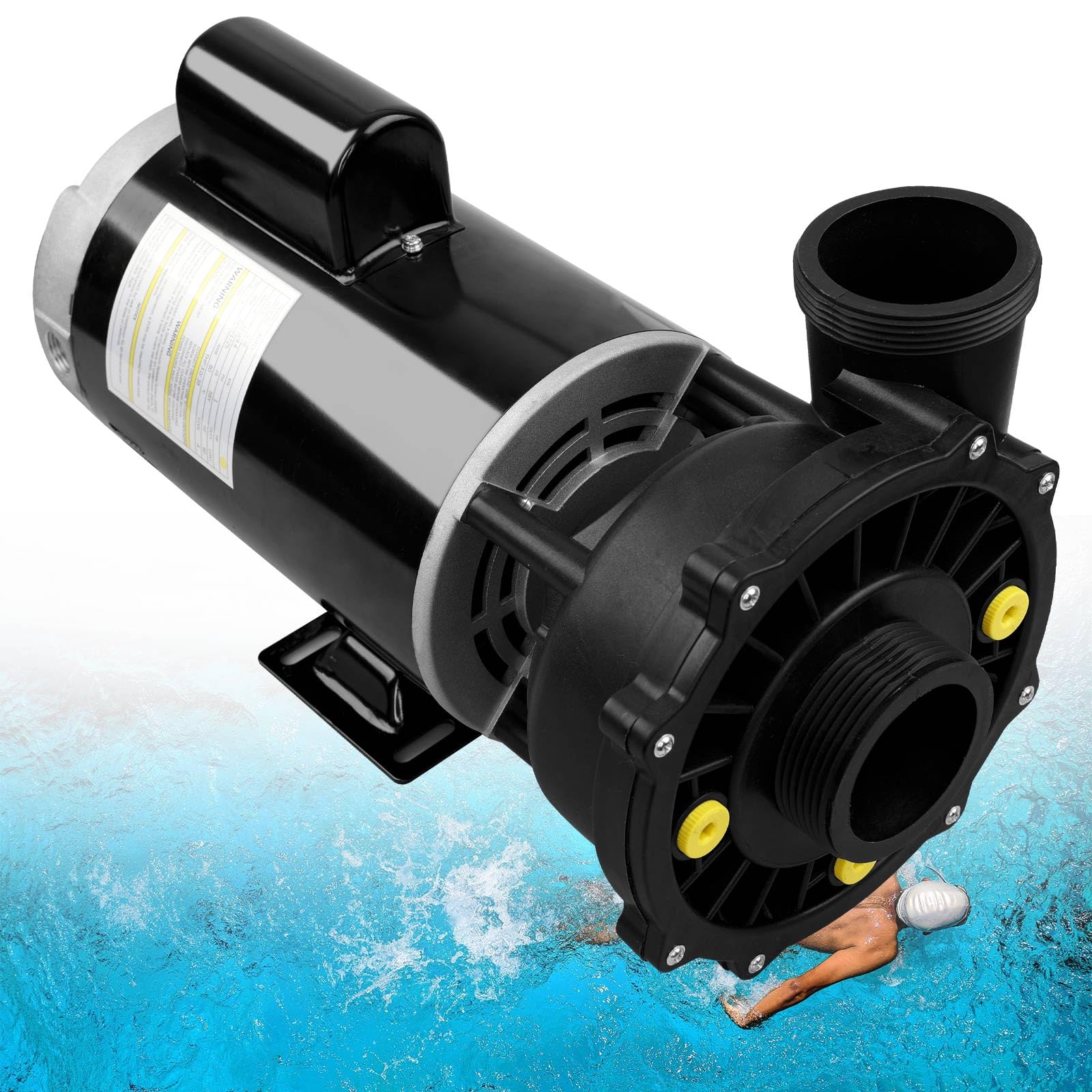 View 1 of *Dirty* 3721621-1D 4HP Spa Pump Hot Tub Motor, Executive 56 Frame, 230V 2-Speed 3450 RPM, 2" Intake & Discharge Ports
