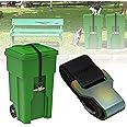Wuno Shop 1 PCS Trash Can Lid Lock for Raccoons, Bear Proof Trash Can Lock, Garbage Can Locks for Animals, Strong Outdoor Trash Bin Bungee Cord Strap, Locking Trash Can During Strong Winds-Black