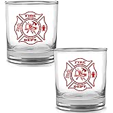 DAJDC Firefighter Old Fashioned Whiskey Glass Drinking Cup Gift For Fire Fighter Department Fireman FD (2)