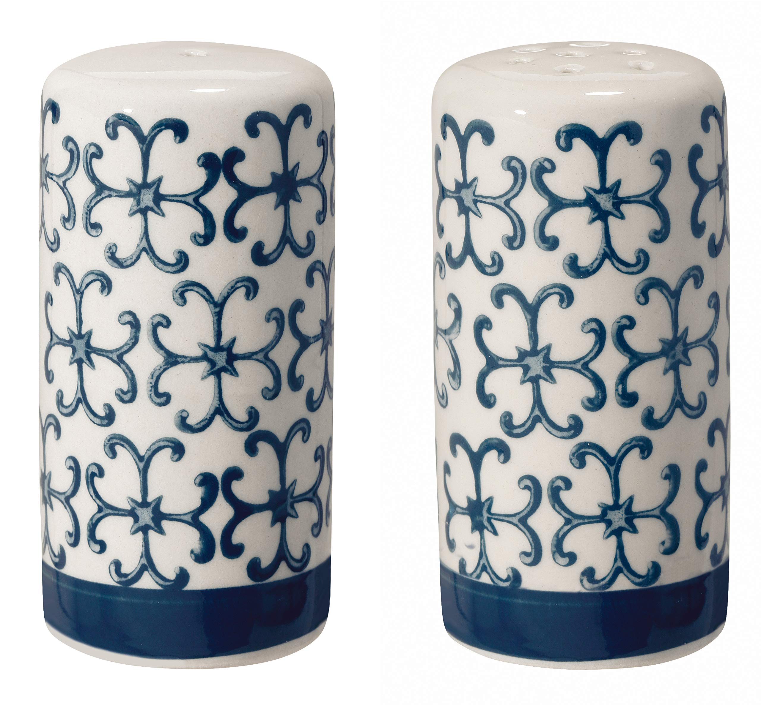 Bloomingville Ceramic small Salt and Pepper Shakers Kristina - colorful Dia 1.5'' H 2.75'', Stoneware, red blue green
