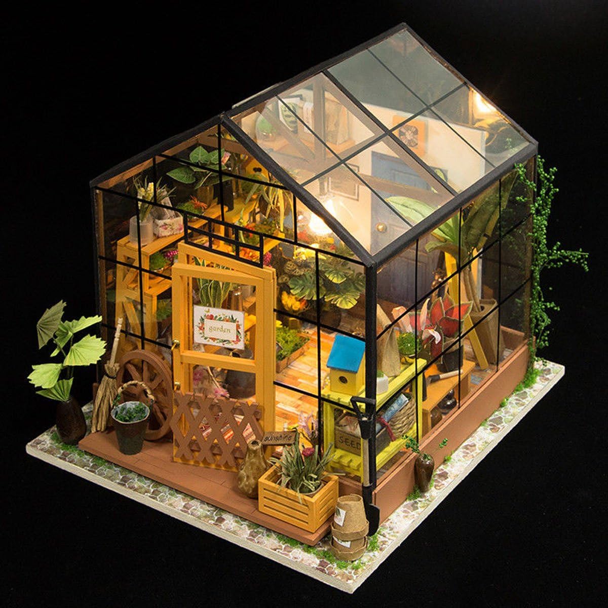 Rolife DIY Miniature House Kits for Adults Greenhouse Dolls House Craft Kits For Adults Model Kits for Adults to Build Birthday Gift for Women and Girls (Cathy's Flower House) - Image 3