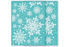 INFUNLY 2 PCS Snowflake Self-Adhesive Silk Screen Printing Stencils 8.5x11 Inch Mesh Transfer Snowflake Chalk Paste Paint Stencils Reusable Wall Stencils for DIY Painting Home Decoration