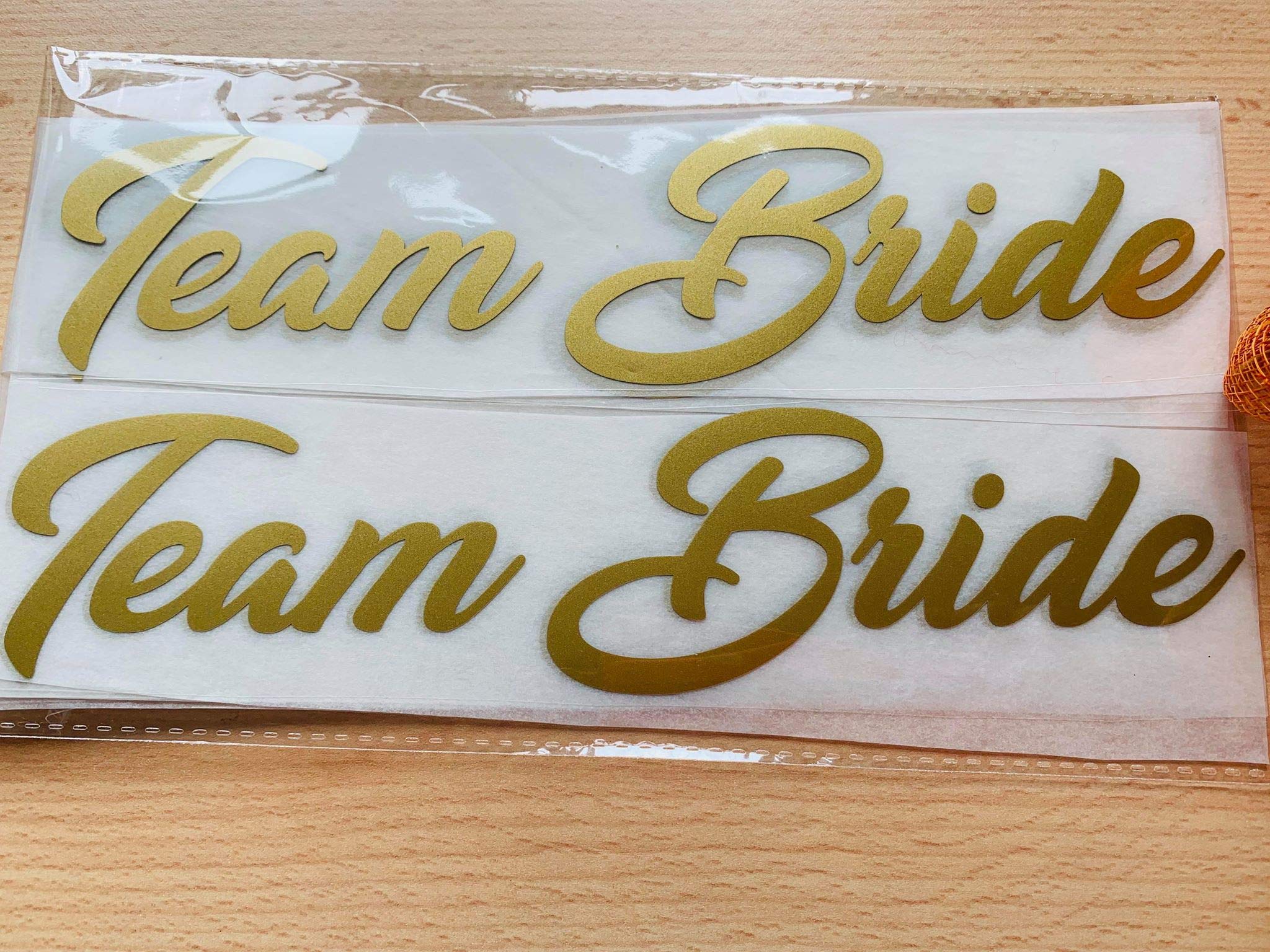 Bride Squad, Bridesmaid, The Bride, Team Bride Iron On T-Shirts Transfer Vinyl Wedding Party, Hen Do Party Gift Ideas Gold Vinyl (5 Bride Squad)