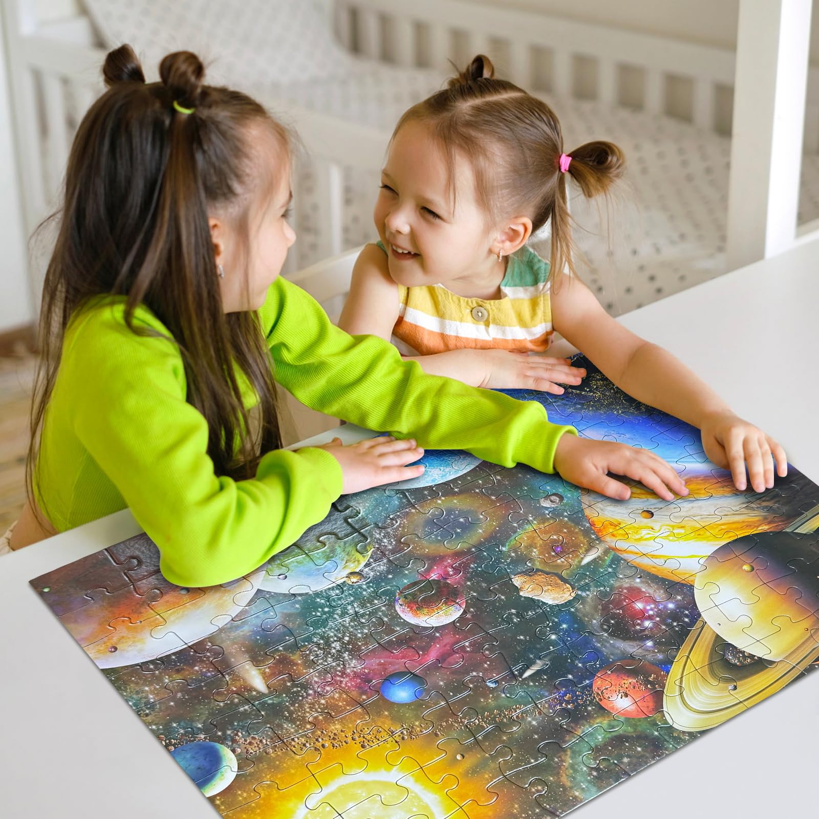 Jigsaw Puzzles 100 Pieces for Kids Youth Families (Space Traveler, Solar System) Pieces Fit Together Perfectly