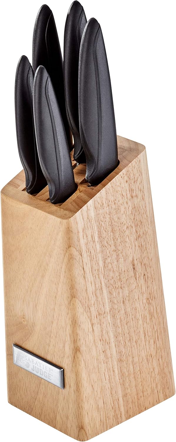 Judge Sabatier IP 5 Piece Knife Block Set Wood BigaMart