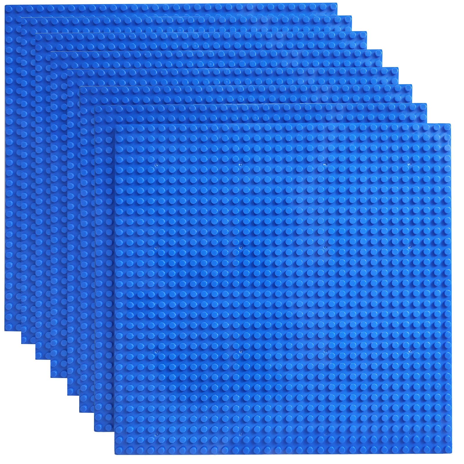 HUIZDQ 8 Pack Classic Baseplates Building Plates for Building Bricks 100% Compatible with All Major Brands-Baseplate, For Kids 3 Years Up, 10" x 10", Blue โ image 1