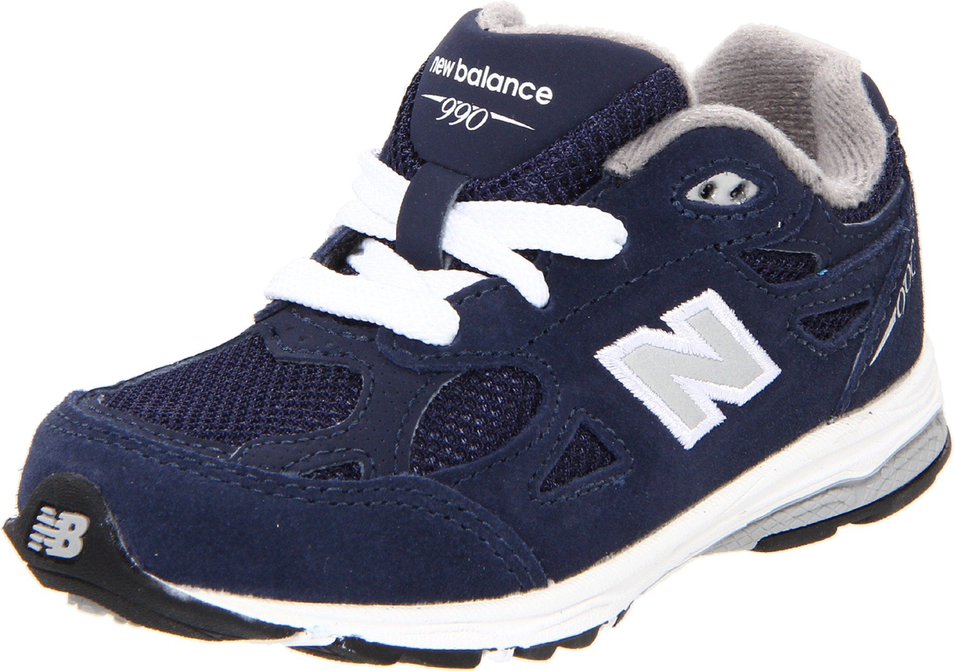 New Balance Baby 990 V5 Hook and Loop Sneaker, Navy, 2 US Unisex Infant Image