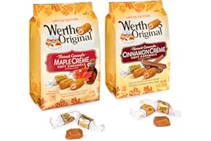 TREATIZO Werther’s Original Maple Crème & Cinnamon Crème Soft Caramels Holiday Duo –, 2 Pack 7.4 oz Limited Edition Seasonal Candy Gift Bundle