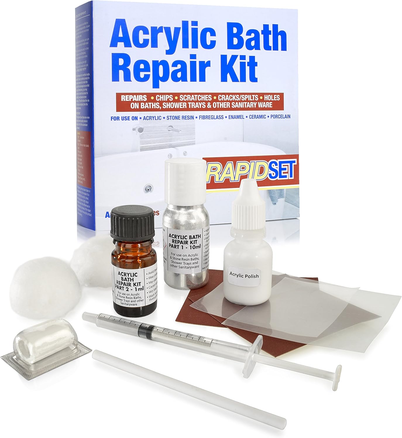 Premium Acrylic Bath Repair Kit Inc Putty – Repairs Cracks, Splits ...