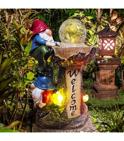 Amazon.com: Napco Imports Welcome Smiling Gnome Cherry and Pale