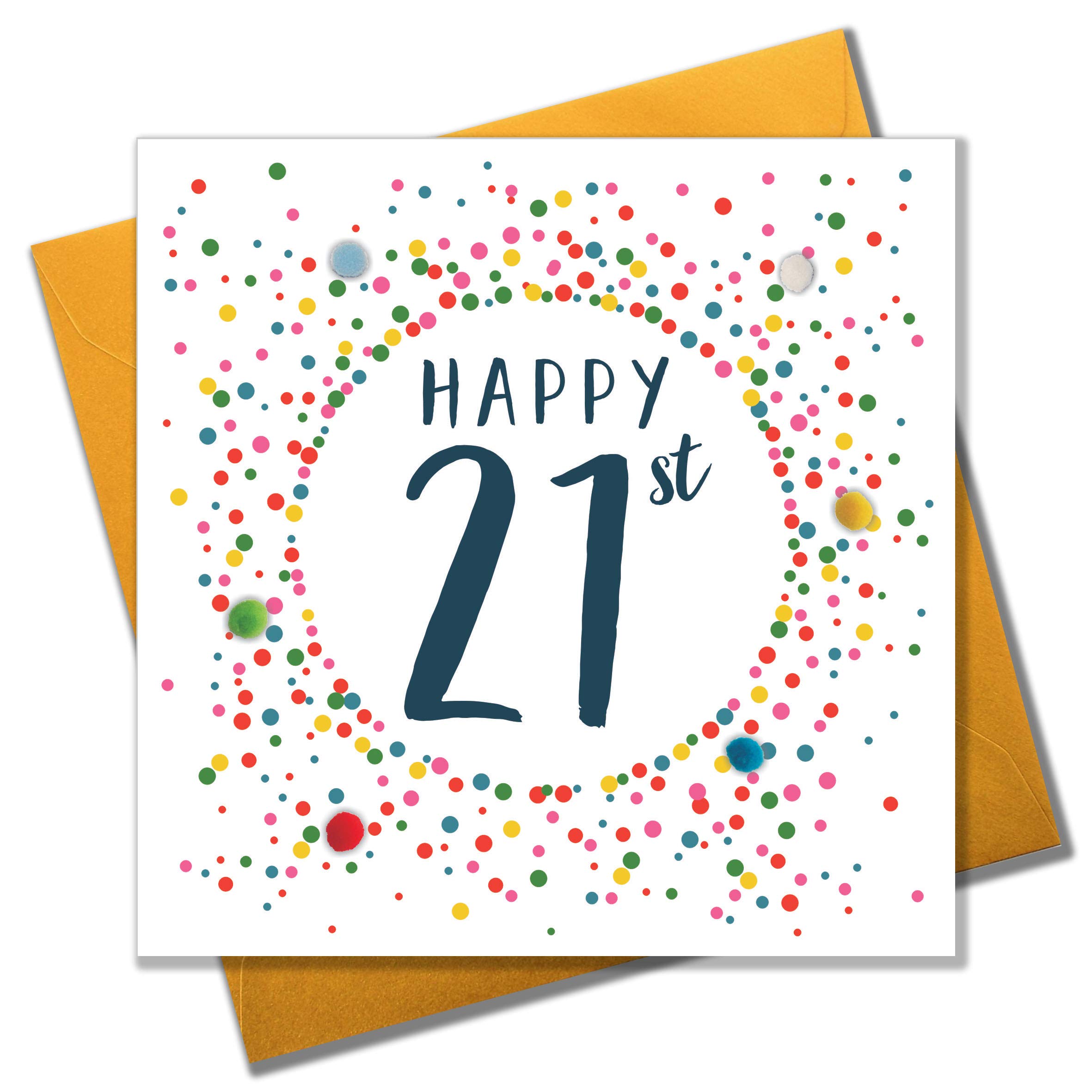 "Pom Pom""21st"" Greeting Card" POM042
