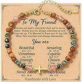 Best Friend Gift for Women, Christian Cross Bracelet for Women, Birthday Confirmation Baptism Easter Gifts for Woman, Bestie Friendship Bracelets, Unique Birthday Gifts for Sister Mom Grandma Daughter
