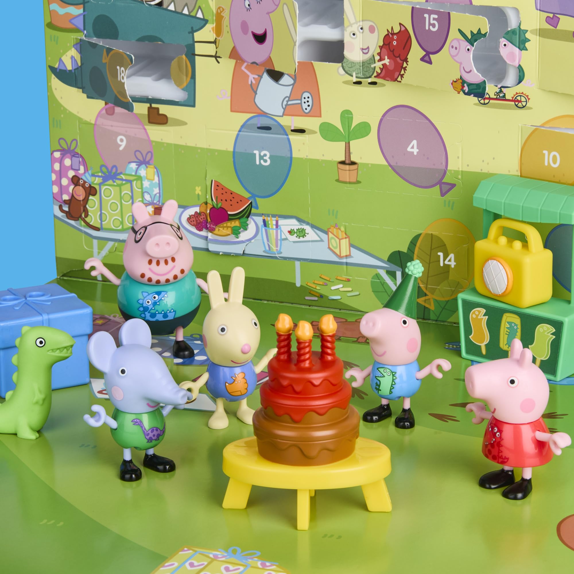 PEPPA PIG George's Party Advent Calendar with 24 Surprise Toys and Stickers Including 5 Figures, Preschool Toys for Girls and Boys 3 and Up (Amazon Exclusive)