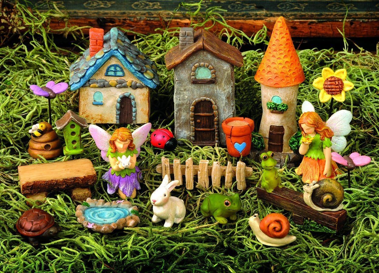 Set of 20 Garden Fairy Village Amazon.co.uk Kitchen & Home