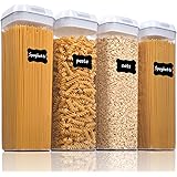 Airtight Food Storage Containers, Vtopmart 4 Pieces BPA Free Plastic Spaghetti Containers with Easy Lock Lids, for Kitchen Pa