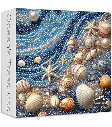 PICKFORU Beach Ocean Flower Jigsaw Puzzle - 1000 Pieces, Summer Shell & Starfish Theme For Adults - View #9