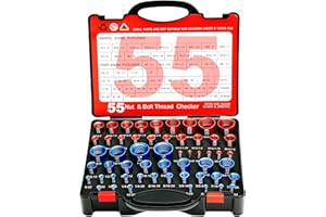 MANALETE 55 Pcs Nut and Bolt Thread Checker (25 Metric & 30 Standard), Bolts and Nut Identifier Thread Gauge, Detachable Bolt Size Finder Especially for Tight Spaces