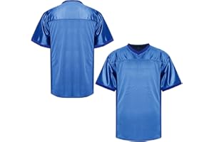 MESOSPERO Blank Football Jersey,Men's 90s Hip Hop for Party Practice Sports T-Shirt Black White Red Green S-3XL