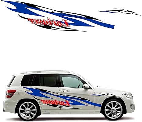 Amazon カッティングステッカー 車やバイクにもファイヤーパターンを カラーも豊富な車ドアステッカー 右 車 バイク 車 バイク